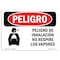 Signmission OSHA Danger Sign, Inhalation Hazard Do Not Spanish, 10in X 7in Rigid Plastic, OS-DS-P-710-LS-1374 OS-DS-P-710-LS-1374 - alternate 1